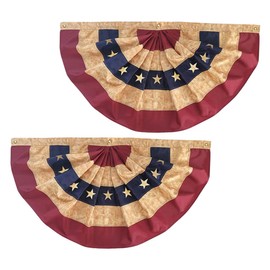 FUNOMOCYA 2pcs American Flag Pleated Fan Bunting Patriotic Independence Day Decorations for Outdoor Indoor Design for July Celebrations American Theme Decor