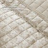 LEAONME Velvet Quilt King Size-98''x106'', Lightweight Beige Velvet Comforter Set