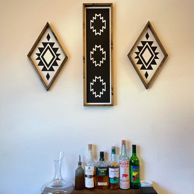 flangairy Aztec Wall Decor, 21 x 13 Inch Large Wooden