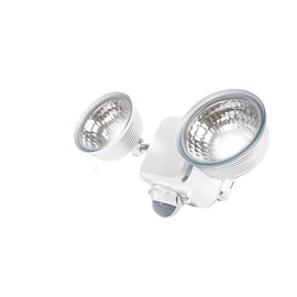 Lumenology Dual Security Motion Sensor Spotlights with Adjustable Heads and Sensitivity - Ultra-Bright 1,000 Lumen LED Flood Light - Waterproof/Outdoor (White)