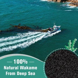 Premium Dried Wakame Seaweed 12oz, 100% Natural Sea Vegetable for Miso Soup, Seaweed Salad, and Ramen, Hand-Harvested, Sun-Dried, Gluten-Free, Non-GMO, Vegan-Friendly Japanese Seaweed for Cooking