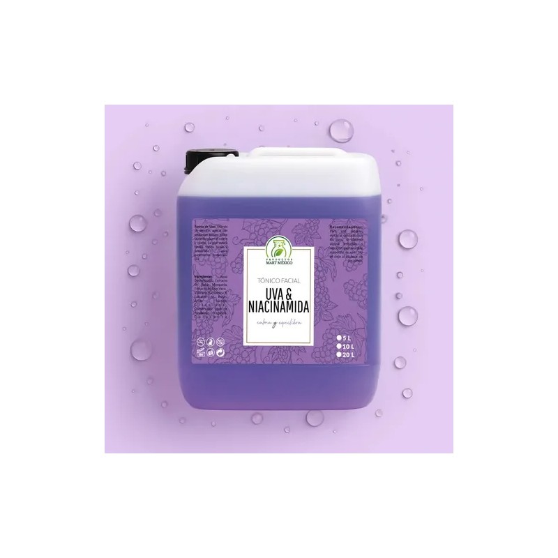 Tónico Facial Uva Niacinamida 10L Piel Sensible Rostro Día/Noche