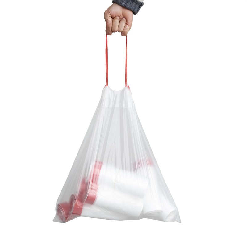 Fosly 10L Strong Drawstring Bin Liners, Transparent Bin Liners with