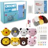 MENIBBLER 8Pcs Crochet Kits for Beginners, Animals Beginners Crochet Kit,