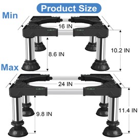 ToLanbbt Mini Fridge Stand Adjustable Height 12.2"-13.4" Washer and Dryer Stand Base with 4 Strong Feet Washing Machine Universal Stand Base for 16"-24" Furniture Portable Appliance Pedestal Black