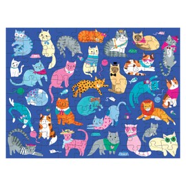 Mudpuppy Cats and Dogs Double-Sided Puzzle, 100 Pieces, 22”x16.5” – Perfect Family Puzzle for Ages 6+ - Colorful Illustrations of Dogs on One Side and Cats on The Other – Two Fun Puzzles in One Box