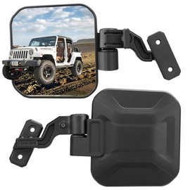 Wrangler Mirrors Doors Off Compatible with Wrangler JK TJ & Unlimited 1997-2018,Wrangler Mirrors Can Automation Folded and Reset When Encountering Obstacles,The HD Large Field of View is Anti-shaking