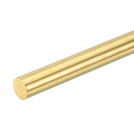 sourcing map 1 Pcs 5/8"(16mm) Dia Brass Solid Round Rod, 10"(254mm) Length H62 Brass Lathe Bar Stock Round Brass Rod for DIY Crafts Industry Construction