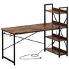 IRONCK Computer Desk 47" with Power Outlet and Storage Shelves,