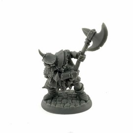 REAPER Orc Champion with Axe Miniature 25mm Heroic Scale Figure Bones Black Miniatures, Unpainted