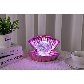 Sea Shell Lamp Pearl Metallic Pink Night Mood Light Clam LED Colour Changing