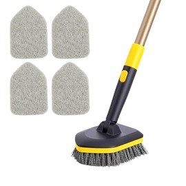 Yocada - cepillo para polvo de limpieza 2 en 1 para tina de 58.2 pulgadas, ajustable, para limpieza de baño, cocina, inodoro, pared, tina, fregadero, sin arañazos