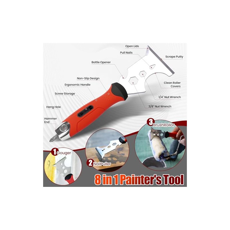 10Pcs Drywall Tool Kit, Stainless Steel Putty Knife Set with