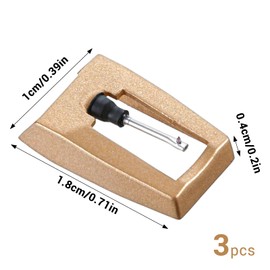 3Pcs Record Player Needles Replacement,Gold Record Player Needle,Diamond Turntable Needle Replacement,Record Player Stylus for Crosley Victrola Jensen Turntable, Phonograph, Record Player