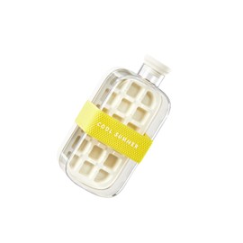 Anvgok 800ml Ice Bottle Cube with Straw&Tie for Coffee Juice and Beverages (White)