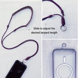 Katsia CordEz Hand-Crafted Adjustable Paracord Phone Lanyard Strap with 2 Strap Cards (Red)