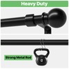 Black Curtain Rod for Windows 28 to 48 inch, 5/8"