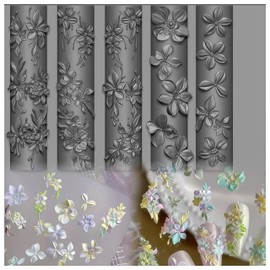 3D Flowers Nail Mold Silicone Nail Tools Spring Flower Nail Charms Resin Molds Nail Art for Accessories Nail Supplies