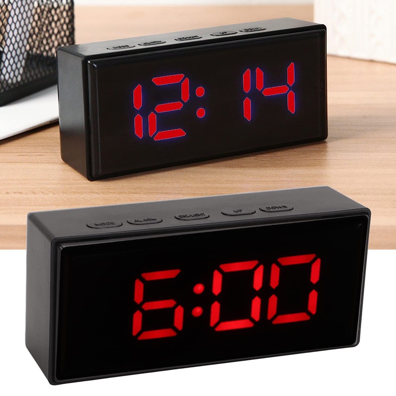 QANYEGN Digital Alarm Clock, Large Mirrored LED Clock, Large Display