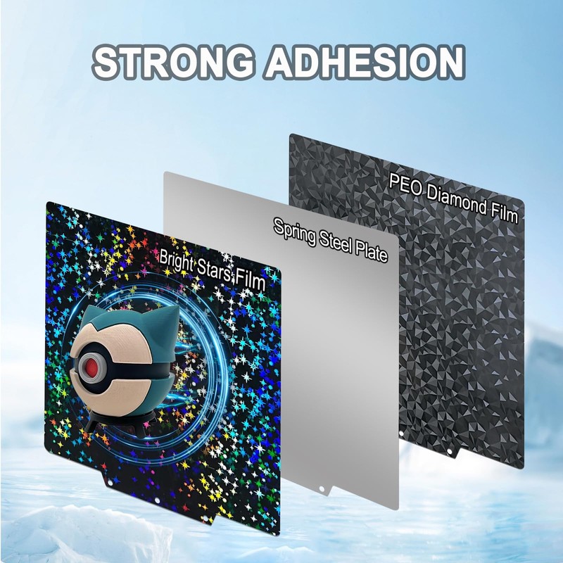 HIKUDIY PEO+PEY Build Plate for Adventurer AD5X/5M/5M Pro,Smooth Diamond+Galaxy Spring