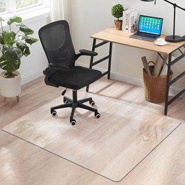 100pointONE Crystal Clear Office Chair Mat for Hardwood Floor, 1/8" Thick 55" x 35" Floor Mat for Office Chair, Heavy Duty Desk Chair Mat for Hard Wood