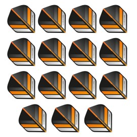 RED DRAGON Hardcore XT Black and Orange Stripe Extra Thick Standard Dart Flights - 5 sets Per Pack (15 Dart Flights in total)