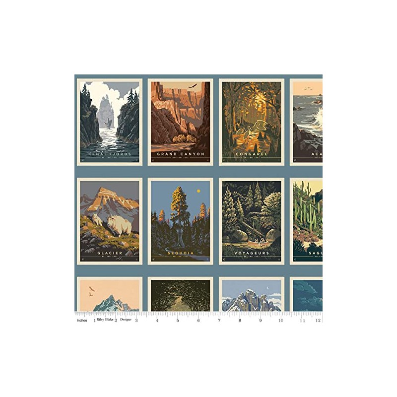 Riley Blake - Panel de postales de parques nacionales con