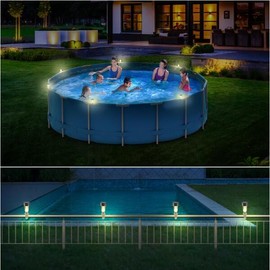 6패키지 수영장 야외 울타리 장식 액세서리 방수 LED에 대 한 지상에 태양 풀 라이트 프레임 6-Pack Swimming Pool Outdoor Fence Decoration Accessories Waterproof LED Ground Solar Pool Light Frame [01 Pool light]