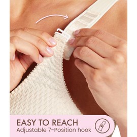 Carole Martin Wirefree Front Closure Bra for Women with Adjustable Straps Beige