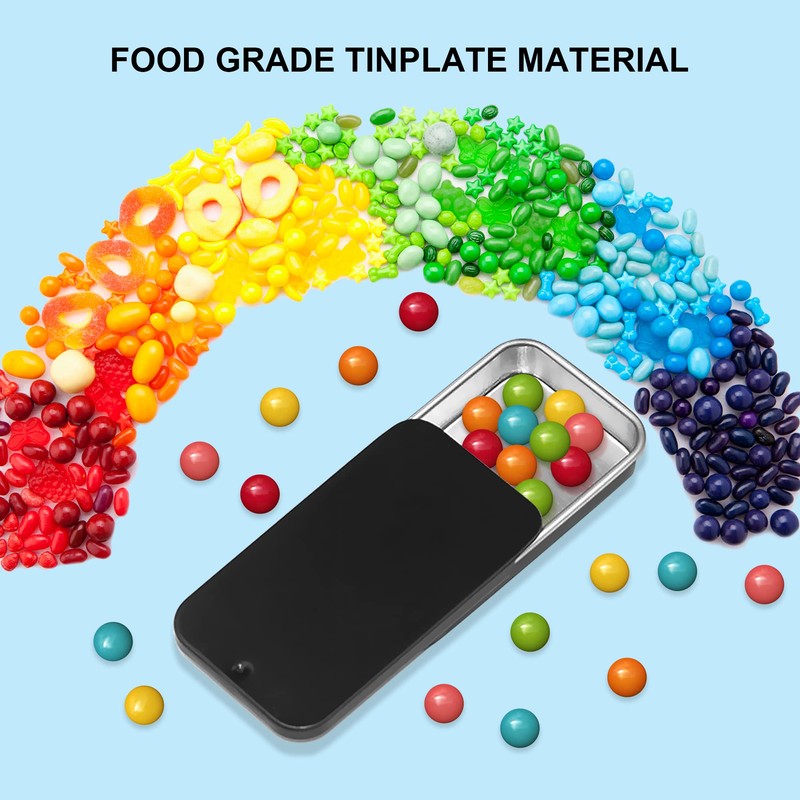 1st Choice Empty Slide Top Tin Containers for Lip Balm,