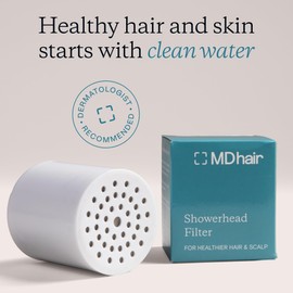 MDhair Replacement Shower Filter - 20-Stage Filtration for Chlorine, Heavy Metals & Hard Water, Restores Hair & Skin Health, Fits MDhair Filtered Showerhead, 3-Month Use, High Pressure (1 Pack)