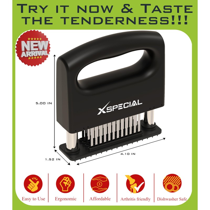 XSpecial Mini-Deluxe Meat Tenderizer Tool 48 Blade Stainless Steel, Kitchen