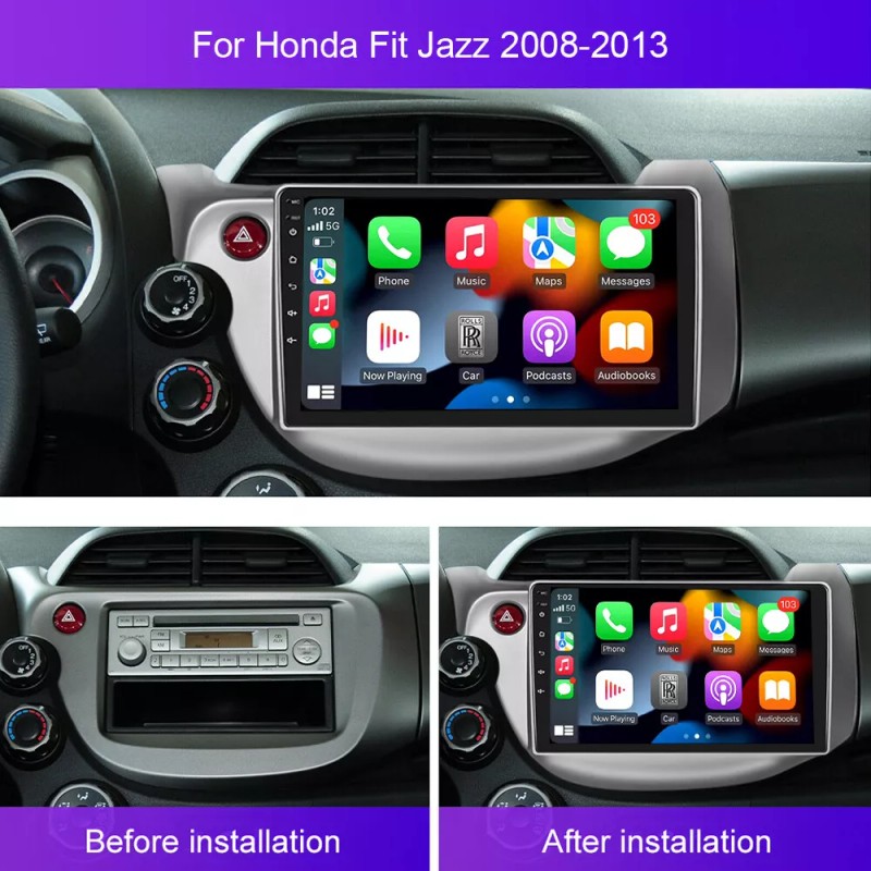 Podofo 2+32GB For Honda Fit Jazz 2008-2013 Android 13 Wireless