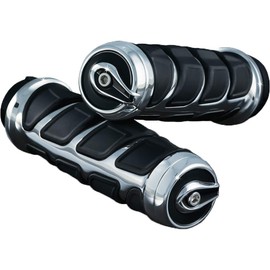 Kuryakyn 6375 Premium Kinetic Handlebar Grips for Kawasaki, Suzuki, Victory & Yamaha Motorcycles, Chrome, 1 Pair