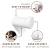 NAUMOO Wooden White Wall Hooks - Pack of 4 -