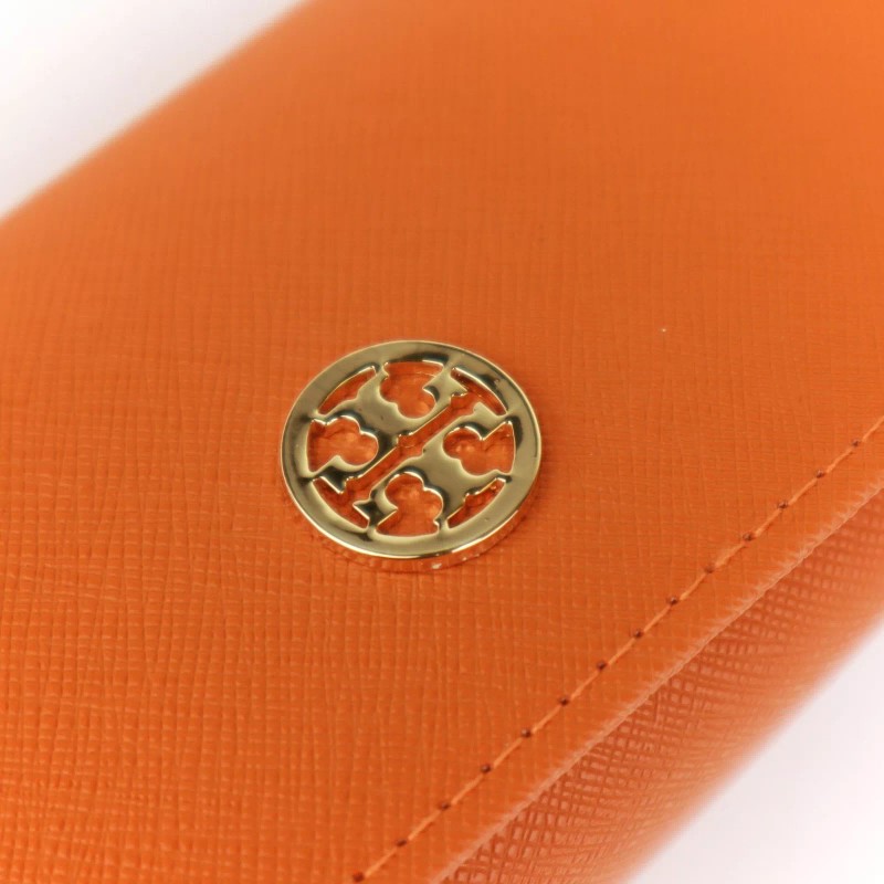 Tory Burch Saffiano Leather Sunglasses Case Blood Orange