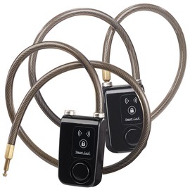 Semptec Urban Survival Technology Bicycle Accessories: Set of 2 App-Controlled Cable Locks with Bluetooth and Alarm (Bicycle Lock, Bicycle Lock, Bluetooth, Rope)