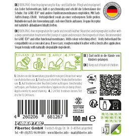 Fibertec Leather Guard Eco, fluorfreie Lederpflege für Rau- und Glatt - Leder mit Farbauffrischungseffekt, Lederimprägnierung mit Schwammaufträger,