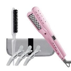 Curling irons 3/4” Inch Professional Ceramic Hair Iron for Volumizing | Creates Lasting Hair Volume | Ideal for Short or Thin Hair | With Adjustable Temperature Settings | Equipped with Auto Shut-Off Feature|Straight plate clamps flat iron Comfort - Colo