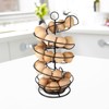 QUTREY Black Metal Egg Skelter with Storage Basket, Spiral Design
