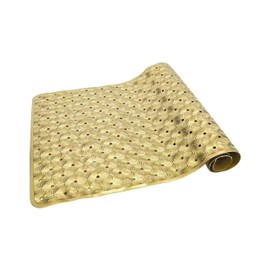 Bathtub Mat Non Slip with Suction Cups 15"x27" - Anti-Slip Shower Mat for Kids, Toddlers, and Seniors - Machine Washable Bath Tub Mat with Multiple Drainage Holes (Gold)