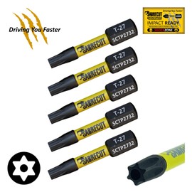 5 x SabreCut SCTP2732_5 32mm T27 TX27 Torx Tamper Proof Security Magnetic Impact Screwdriver Driver Bits Set Heavy Duty