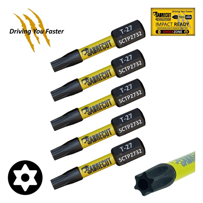 5 x SabreCut SCTP2732_5 32mm T27 TX27 Torx Tamper Proof