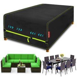 ZhenXingCheng Patio Furniture Covers Waterproof, Rectangular Outdoor Table Covers with 4 Windproof Buckles, No Tears Anti UV No Fading- Fit as Patio Waterproof Table Trap (Rectangular-78"Lx58"Wx28"H)