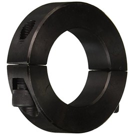 Climax Metal 2C-125 Steel Two-Piece Clamping Collar, Black Oxide Plating, 1-1/4" Bore Size, 2-1/16" OD, With 1/4-28 x 3/4 Set Screw, 1 Count
