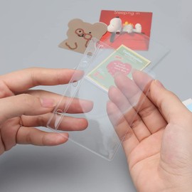 Mini Binder Pockets, 12pcs PVC Binder Pouches, Loose Leaf 3 Holes Top Open Cash Budget Envelopes, Clear Binder Pouches for Protectors Organize Photos, Cards, Bills (Mini)