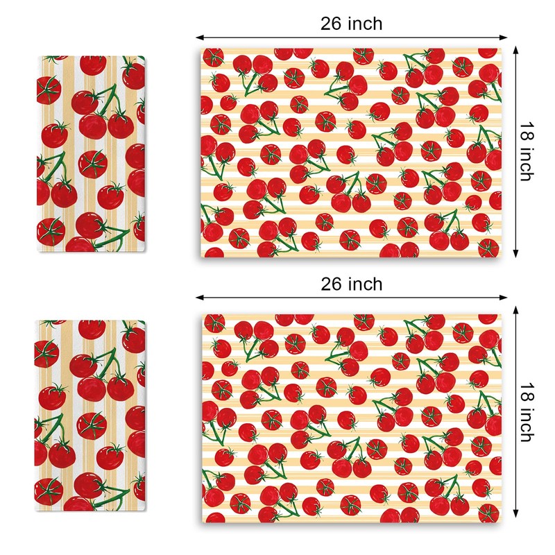 Croar Tomato Kitchen Dish Towels Set of 2, Vegetable Fruit