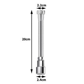 VZU 20 cm Tap Extension, 360° Swivel Attachment, Tap Extension, Multifunctional Aerator Tap for Kitchen, Bathroom, etc