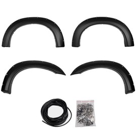 G-PLUS Fender Flares Compatible with Ford F250 F350 Super Duty 1999-2007 (Fit Styleside Bed Only,Not Fit Dually Models) Flares Pickup Truck Pocket Rivet Style Smooth Trim Guards Wheel Flares 4Pcs