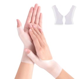 O.M.C TOKYO Wrist Thumb Supporter, High Elastic Material, Moderate Compression (White, No Holes, 2 Pack)